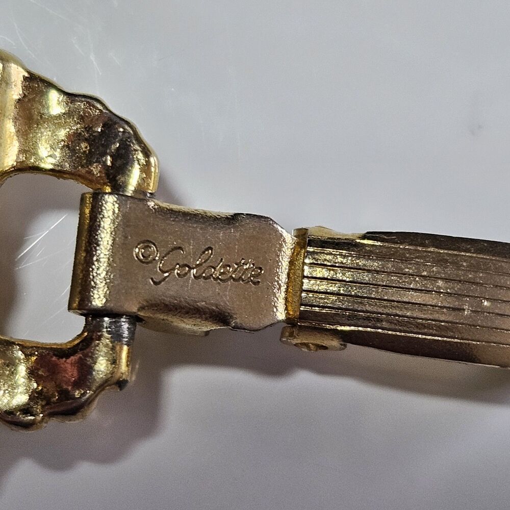 Vintage Goldette NY Gold Tone bracelet 6.75” Chunky Chain Layered - Picture 8 of 16